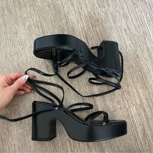 Zara Black Platform Sandals